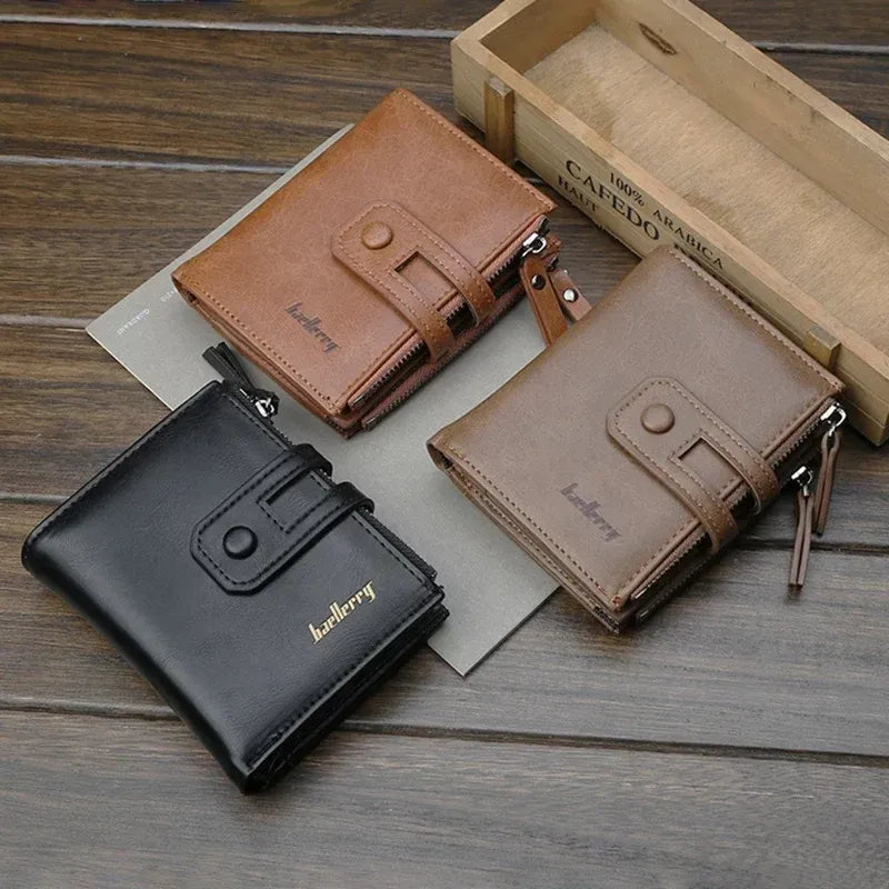 Original Buffalo Leather Trifold Wallet for Men – Premium Handcrafted Slim Bifold Card Holder Wallet
