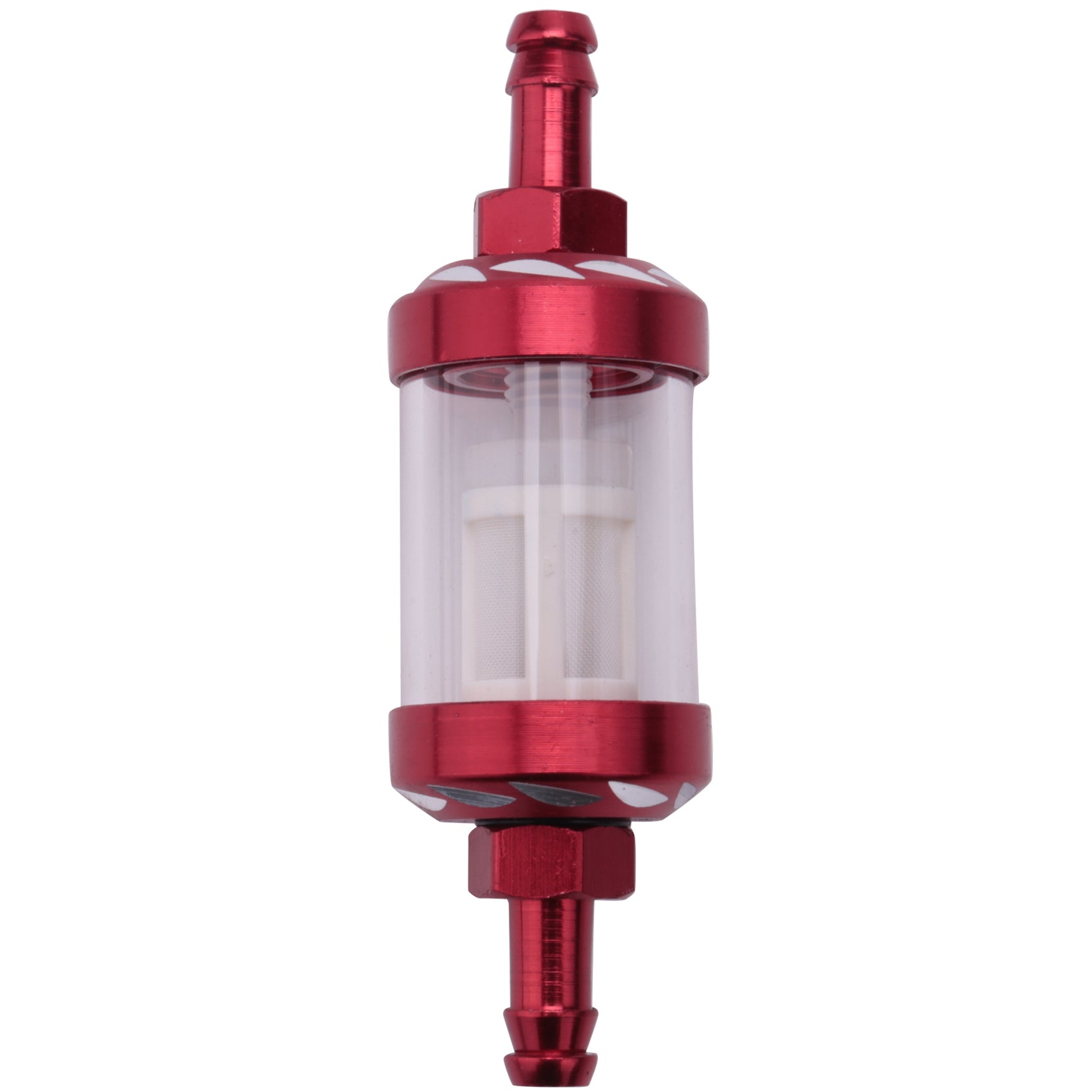 Universal Aluminum Glass Motorcycle Oil Filter – Transparent Reusable Inline Oil Filter for Motorbikes (Random Color)
