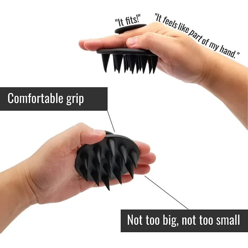 Head Cleansing &amp; Scalp Massage Brush – Soft Bristles for Wet &amp; Dry Use (Black color)