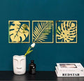 Beautiful Acrylic Mirror Leaf Wall Art Frame Set | 3-Piece Decorative Modern Home Décor