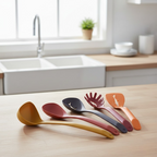 5 In 1 Spoon Set Durable Quality Stylish Design Easy To Use Perfect Choice For Kitchen (Plastic)