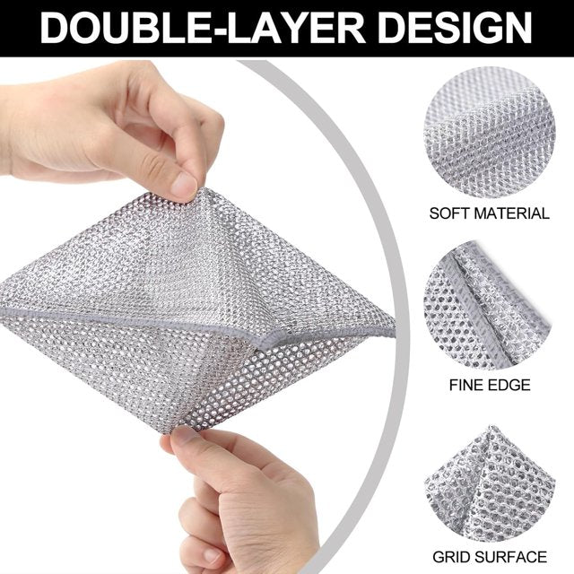 Royal Double Layer Dishwashing Wire Cleaning Cloth | Heavy-Duty Scrubber