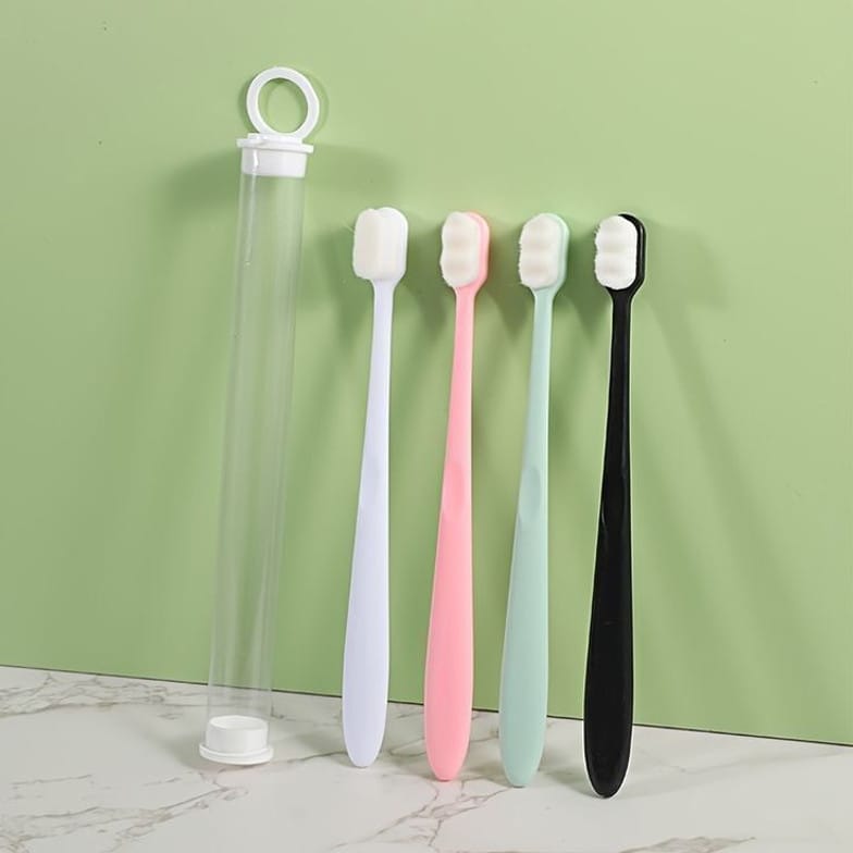 1Pc Soft Tooth Brush Micro Nano Tooth Brush For Sensitive Gums With Extra Soft Floss Random Color