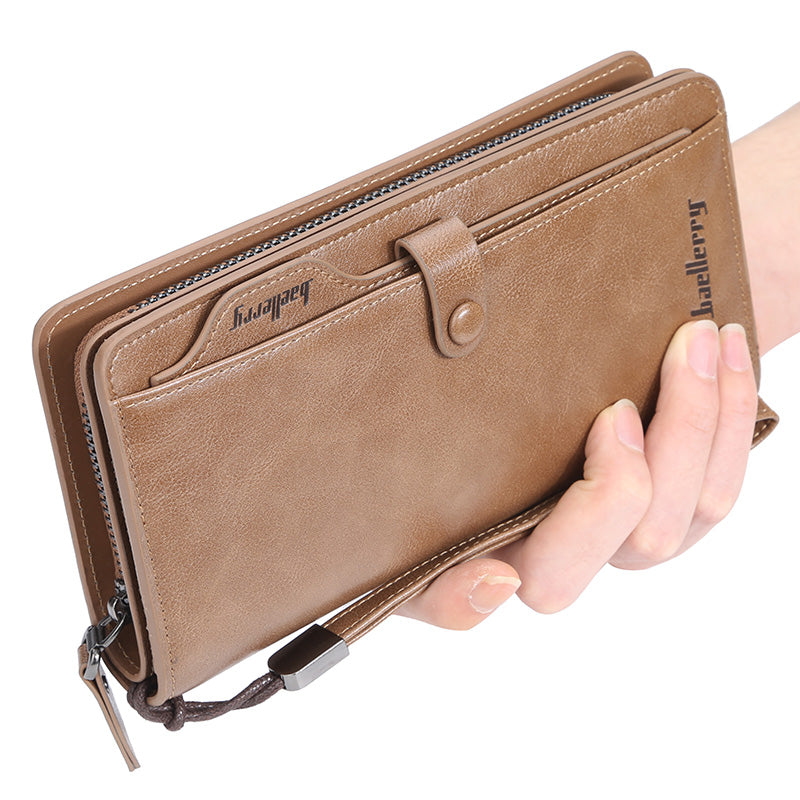 Balebaily Long Zipper Wallet for Men & Women PU Leather Wallet with 15 Card Slots Phone Pocket and Photo Window