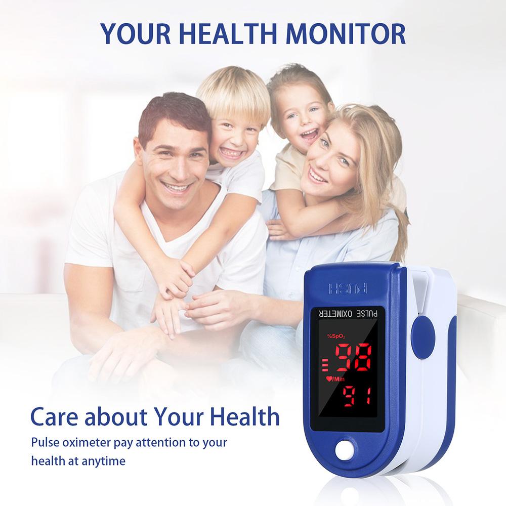 Fingertip Pulse Oximeter Blood Oxygen Saturation Detector Pulse Rate Monitor Portable Oximeter with Fingertip Puls Rate Monitor Portable Oximeter