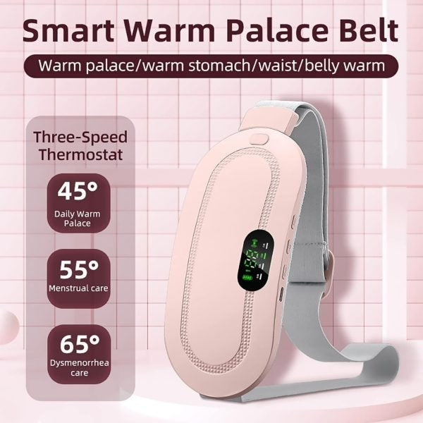 Cramp Relief Belt -Portable Menstrual Heating Pad, Heated Belly Belt For Menstrual Cramp Relief With 3 Heat Levels And 4 Modes, Electric Belt Massage For Women And Girls