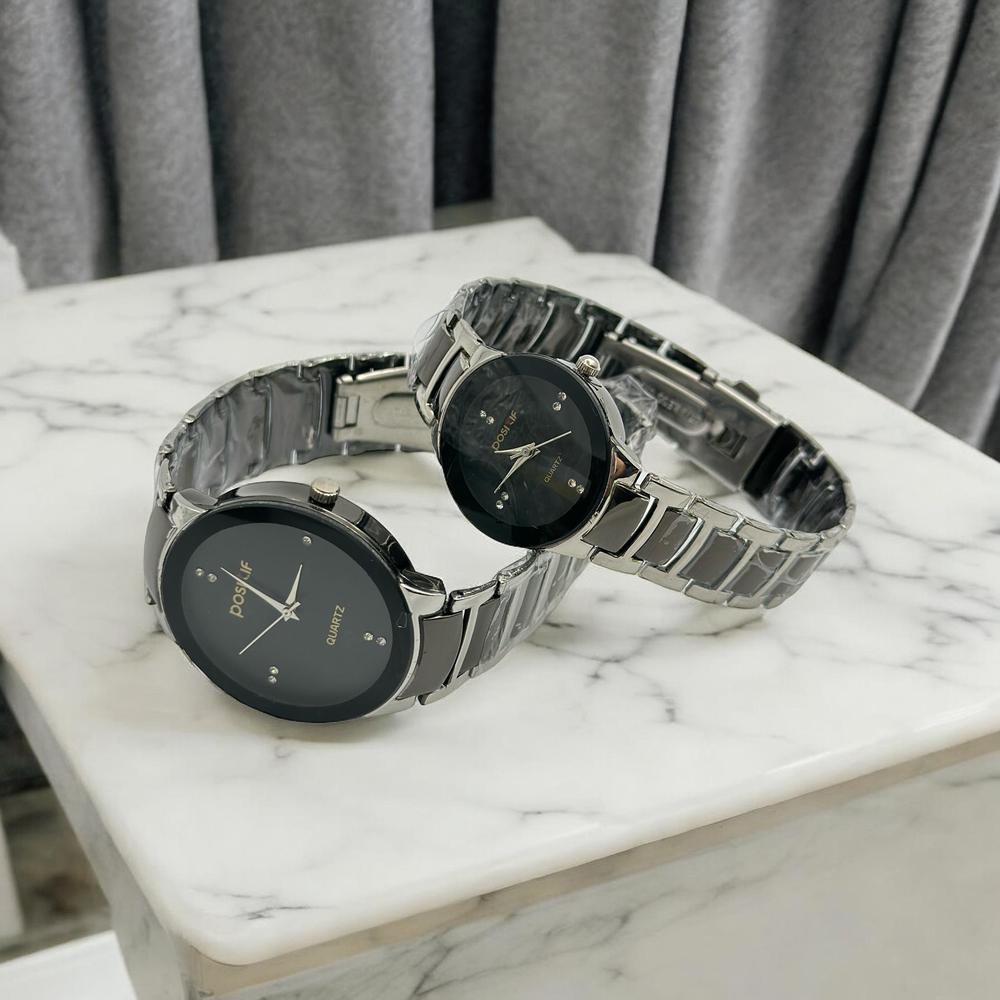 POSITIF Couple Watch – Elegant Matching His & Her Timepieces | Stylish Pair Gift For Lovers, Anniversary & Special Occasions (random colour)