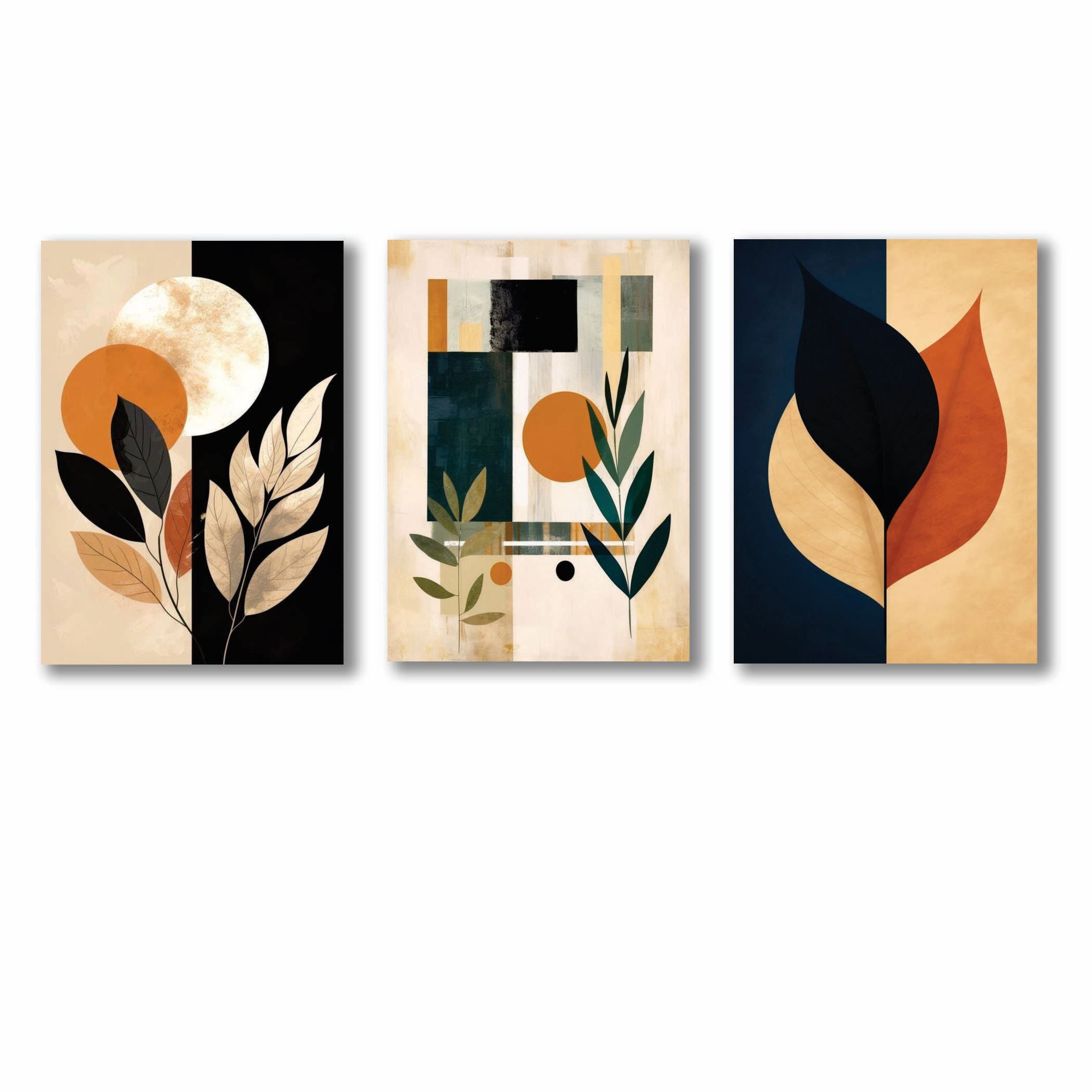 Set of 3 Premium Wall Art Photo Tiles – Modern Home Decor Sets 8x11