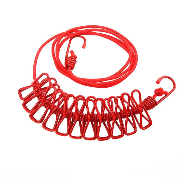 Clip&amp;hang portable clothesline- Elastic, Windproof   Eco-Friendly for Travel  Home Use (random color)