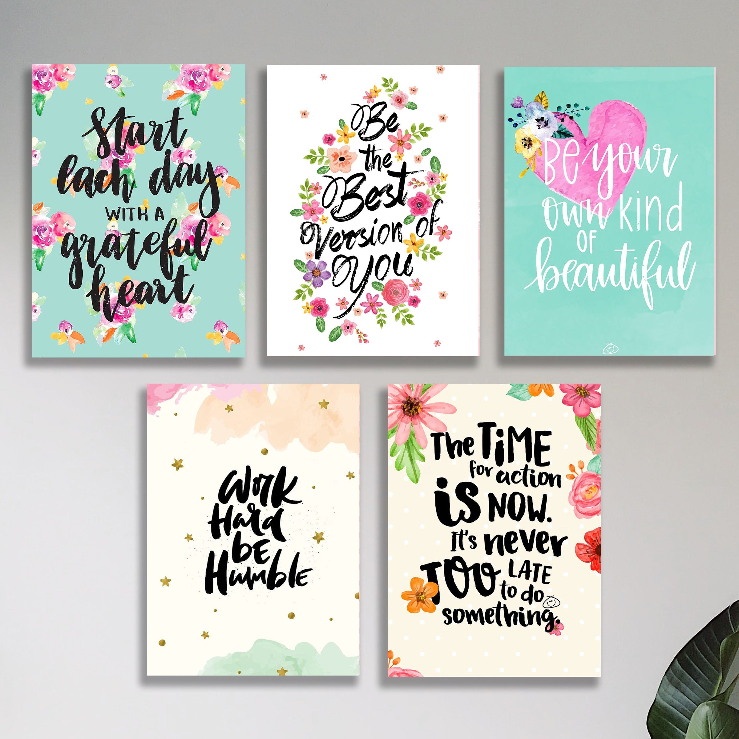 Set of 5 Premium Wall Art Photo Tiles – Modern Home Decor Sets