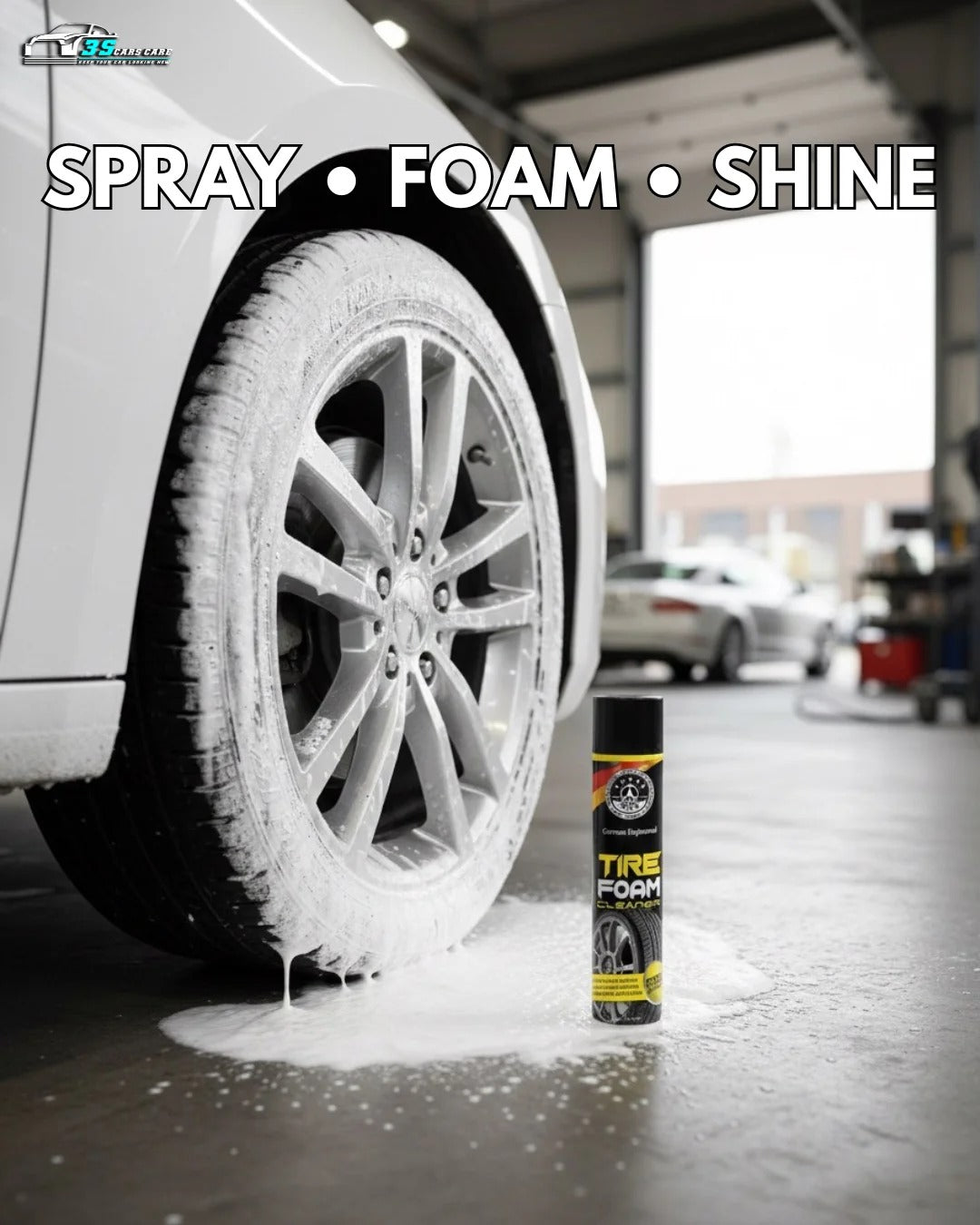 Tire Foam Cleaner – Clean, Shine and Protect | THREE GUYS | German Engineered (650ML)
