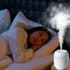 Humidier with Warm LED Outline USB Portable Air Humidifier  Essential Oil Diffuser Modes Auto Off With LED Light For Home Car Mist Maker Face Steamer Car Air Fresheners
