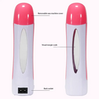 Depilatory Wax Heater Kit 3in1 | Roll-on Hair Removal Kit With Heater, Wax Refill & Strips | Roll On Wax Heater Kit 3-in-1