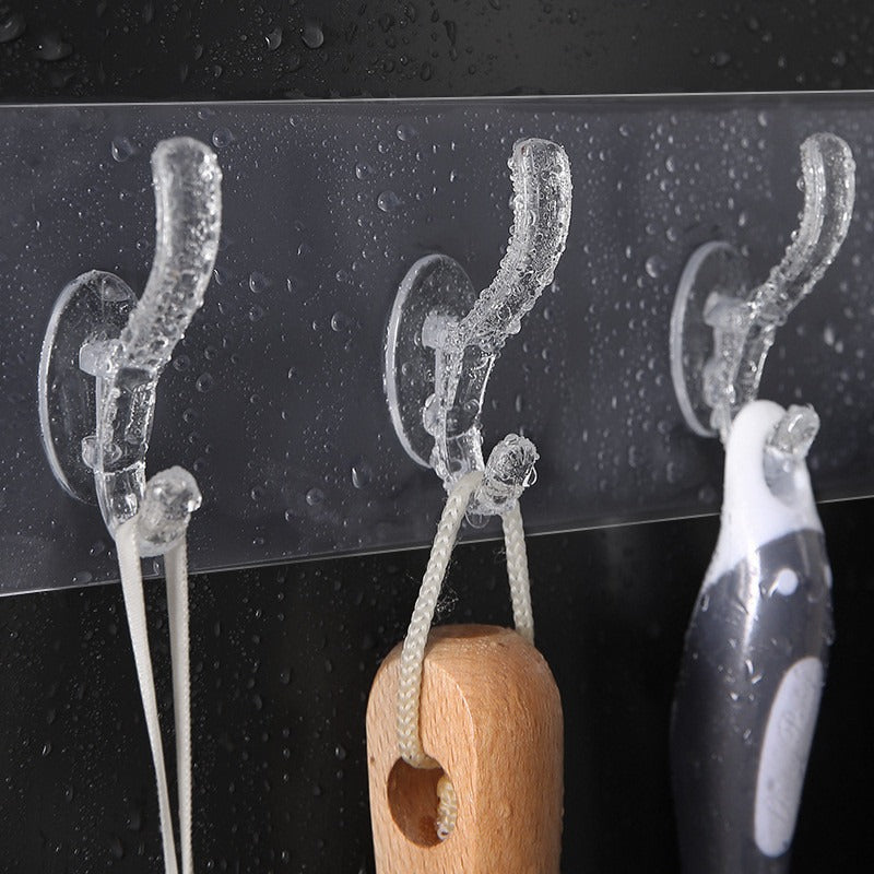 Seamless Heavy Duty Sticky Hooks | Double-Sided Adhesive | Transparent Waterproof Wall Hangers | Bathroom & Kitchen
