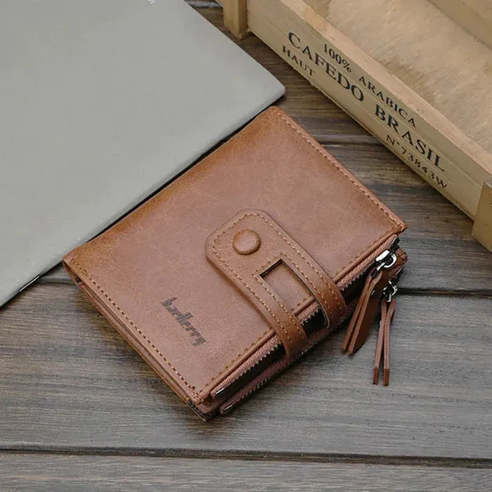 Original Buffalo Leather Trifold Wallet for Men – Premium Handcrafted Slim Bifold Card Holder Wallet