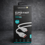 Sabawoon Super Fast USB-A to Micro Data Cable 1000mm – Fast Charging & Data Sync Cable