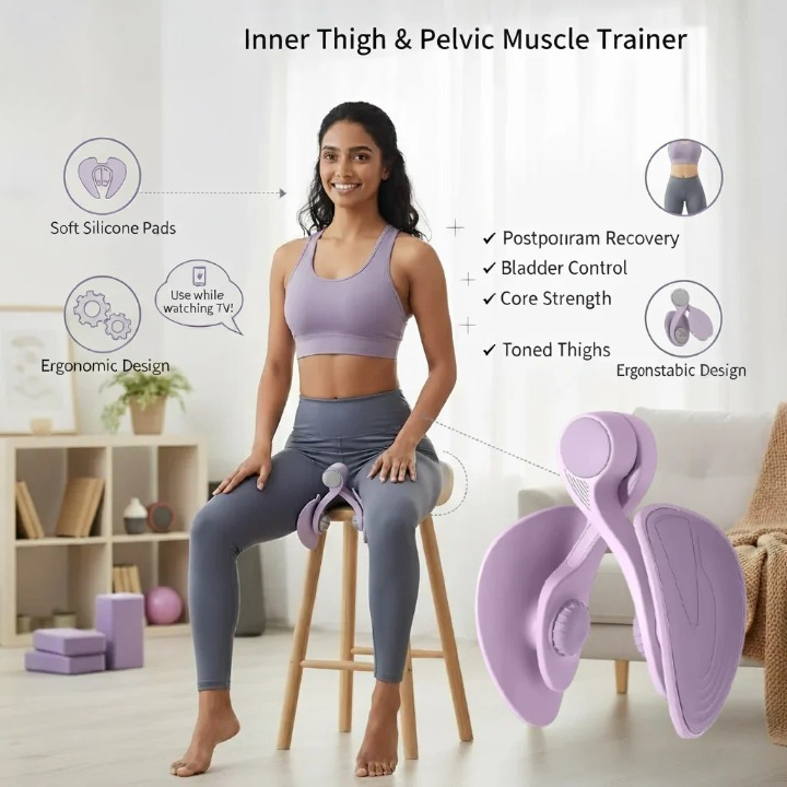 Thigh Exerciser Portable Design Easy To Use Strengthens Muscles Improves Flexibility Provides Comfortable Grip (Random Color)