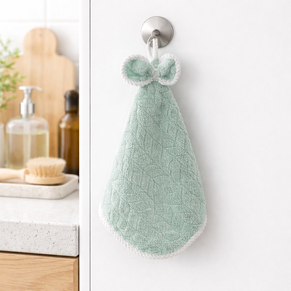 Royal Bow Hanging Napkin Towel – Super Absorbent Microfiber Hand Towel with Loop