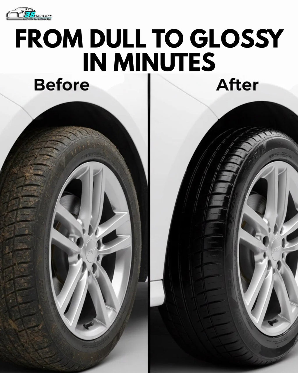 Tire Foam Cleaner – Clean, Shine and Protect | THREE GUYS | German Engineered (650ML)