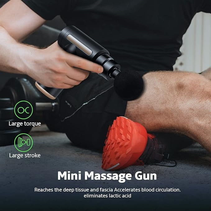 4 In 1 Massage Gun | Deep Tissue Percussion Massager With 4 Attachments | Handheld Electric Body Relaxation Therapy For Pain Relief & Recovery (Random Color)