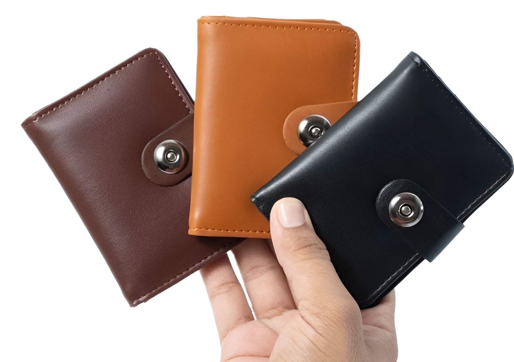 Men’s Premium Card Holder Wallet | Magnetic Button Small Wallet | 6 Card Slots & Cash Pocket