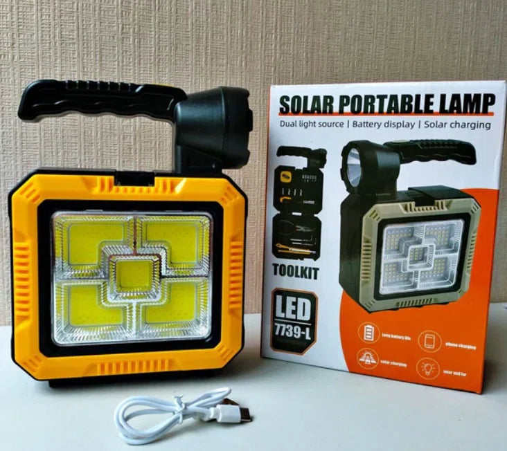 Solar Portable Lamp 7739-L – Rechargeable LED Light for Outdoor &amp; Emergency Use
