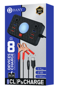 Dany C-1 Clipper Charger | 6 USB Ports | LED Light | DC Solar Mobile Charger | USB Battery Clamp | Power Cable | Short Circuit &amp; Overload Protection - DC Mobile Charger - Original