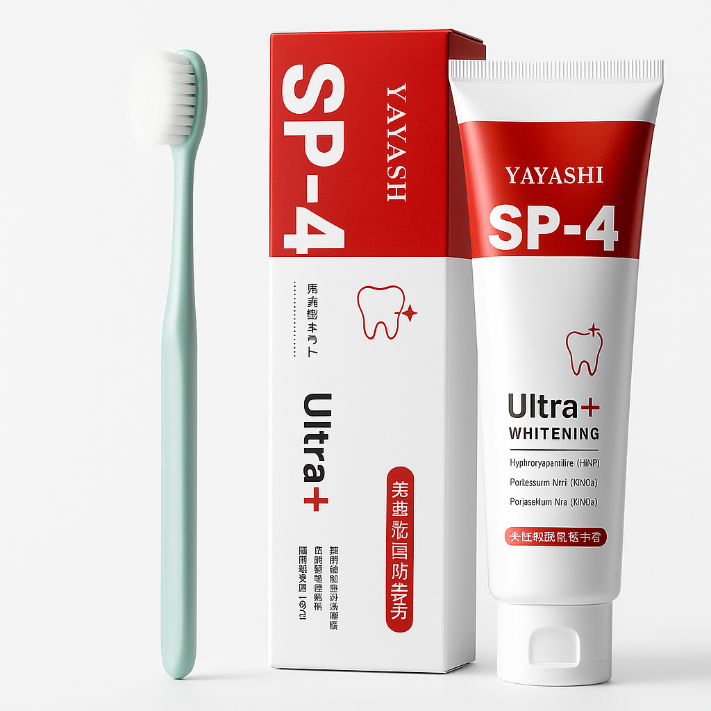 Yayashi Sp-4 Ultra Whitening Toothpaste Probiotic Stain Remover 120Gm /Nano Toothbrush Protects Gums Freshens Breath, for Everyone