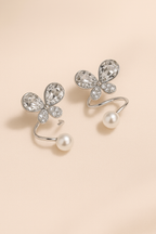 Tangled Korean Pearl Earrings – Golden Silver (PQT-994)