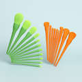 10 Pcs Professional Makeup Brush Set – Face, Eyes &amp; Lips | Concealer, Blush, Eyeshadow, Highlighter | Orange &amp; Green Colors
