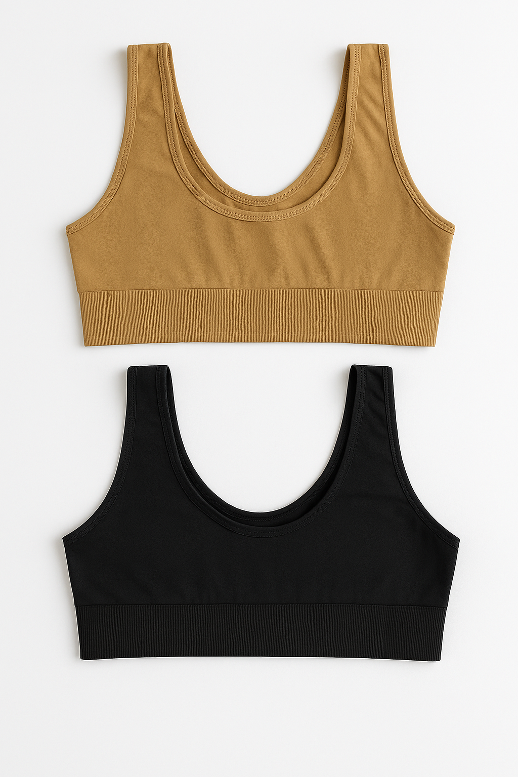Women's Lycra Sports Bra Set – Black &amp; Skin | Ideal for Gym, Yoga &amp; Daily Comfort (Pack of 2)