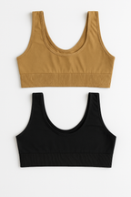 Women's Lycra Sports Bra Set – Black &amp; Skin | Ideal for Gym, Yoga &amp; Daily Comfort (Pack of 2)