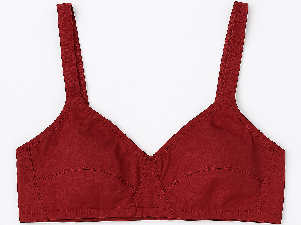 Cotton Sada Bra Pack of 3 – Mehroon, Black &amp; Skin Color | Comfortable 3 Hook Non-Padded Bra for Women