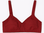 Cotton Sada Bra Pack of 3 – Mehroon, Black &amp; Skin Color | Comfortable 3 Hook Non-Padded Bra for Women