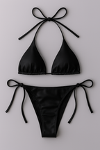 Women’s Bikini Set – Halter Neck Triangle Top &amp; Adjustable Side-Tie Bottom | Stylish Swimwear for Beach &amp; Pool