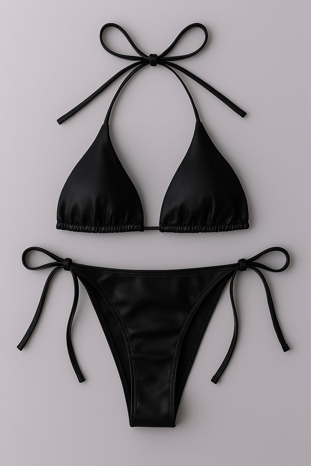 Women’s Bikini Set – Halter Neck Triangle Top &amp; Adjustable Side-Tie Bottom | Stylish Swimwear for Beach &amp; Pool