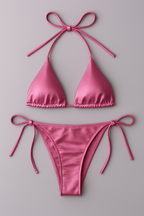 Women’s Bikini Set – Halter Neck Triangle Top &amp; Adjustable Side-Tie Bottom | Stylish Swimwear for Beach &amp; Pool