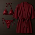 3-Piece Swimwear & Lounge Set for Women – Monokini, Bikini & Sheer Robe | Free Size