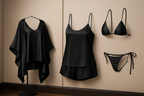 Luxury Satin Sleepwear Trio for Women | Robe, Slip Dress & Halter Bikini Set | Free Size (DC-5001)