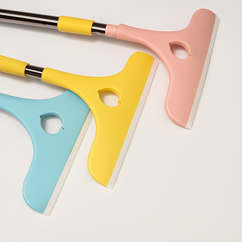 Stainless Steel Glass Wiper with Retractable Handle – Window &amp; Glass Cleaning Scraper (Random color)