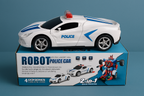 Robot Police Car Toy – Transformer with Lights, Music, Automatic Rotation &amp; Bump-and-Go Movement, Brain Development &amp; Fun Play for Kids