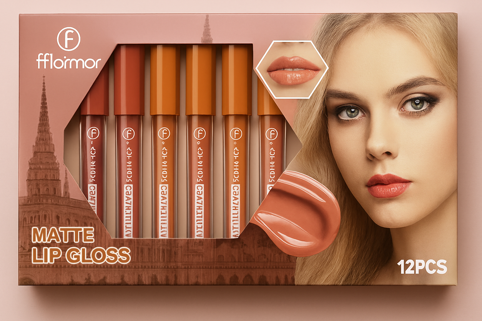 Nude Shades High Pigmented Lipgloss – Set of 6 &amp; 12 Creamy Long-Lasting Glosses | Moisturizing, Smooth Finish &amp; Everyday Wear