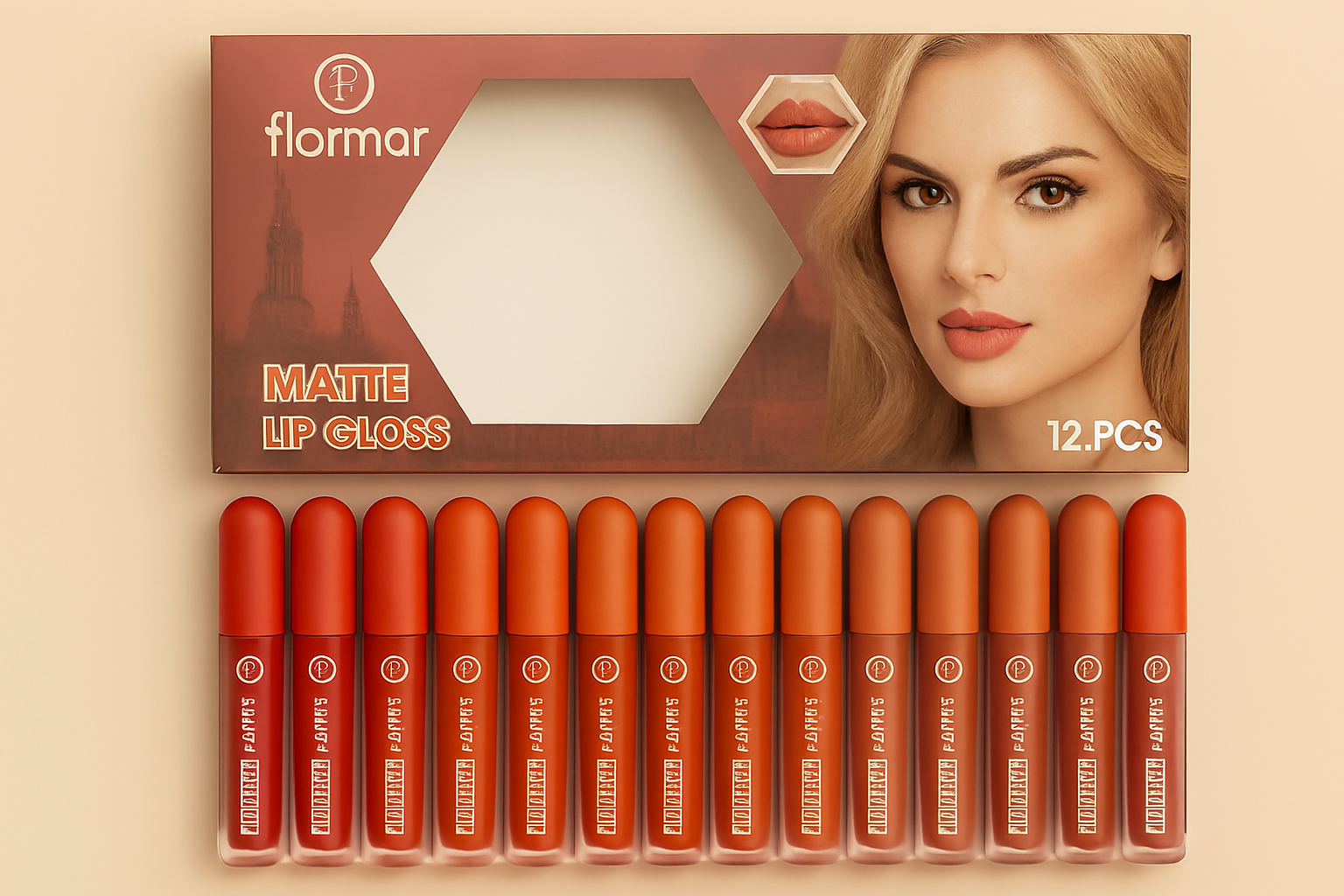 Nude Shades High Pigmented Lipgloss – Set of 6 &amp; 12 Creamy Long-Lasting Glosses | Moisturizing, Smooth Finish &amp; Everyday Wear