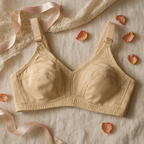 Cotton Plain Non-Padded Bra – Lightweight, Comfortable Everyday Wear (Sizes 32–42, Beige)