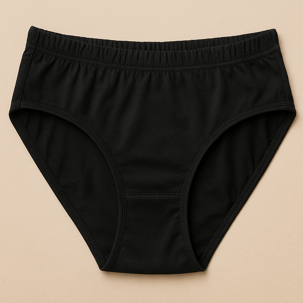 Jersey Plain Panty for Women – Lightweight, Comfortable &amp; Soft Everyday Wear Underwear, Available in Sizes S, M, L (Black)