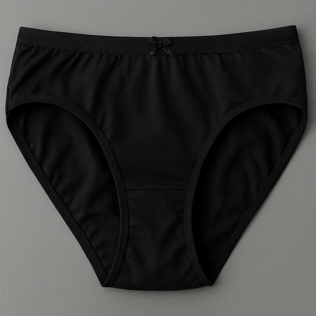 Jersey Plain Panty for Women – Lightweight, Comfortable &amp; Soft Everyday Wear Underwear, Available in Sizes S, M, L (Black)