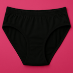 Jersey Plain Panty for Women – Lightweight, Comfortable &amp; Soft Everyday Wear Underwear, Available in Sizes S, M, L (Black)