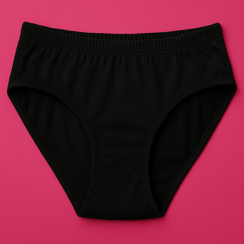 Jersey Plain Panty for Women – Lightweight, Comfortable &amp; Soft Everyday Wear Underwear, Available in Sizes S, M, L (Black)