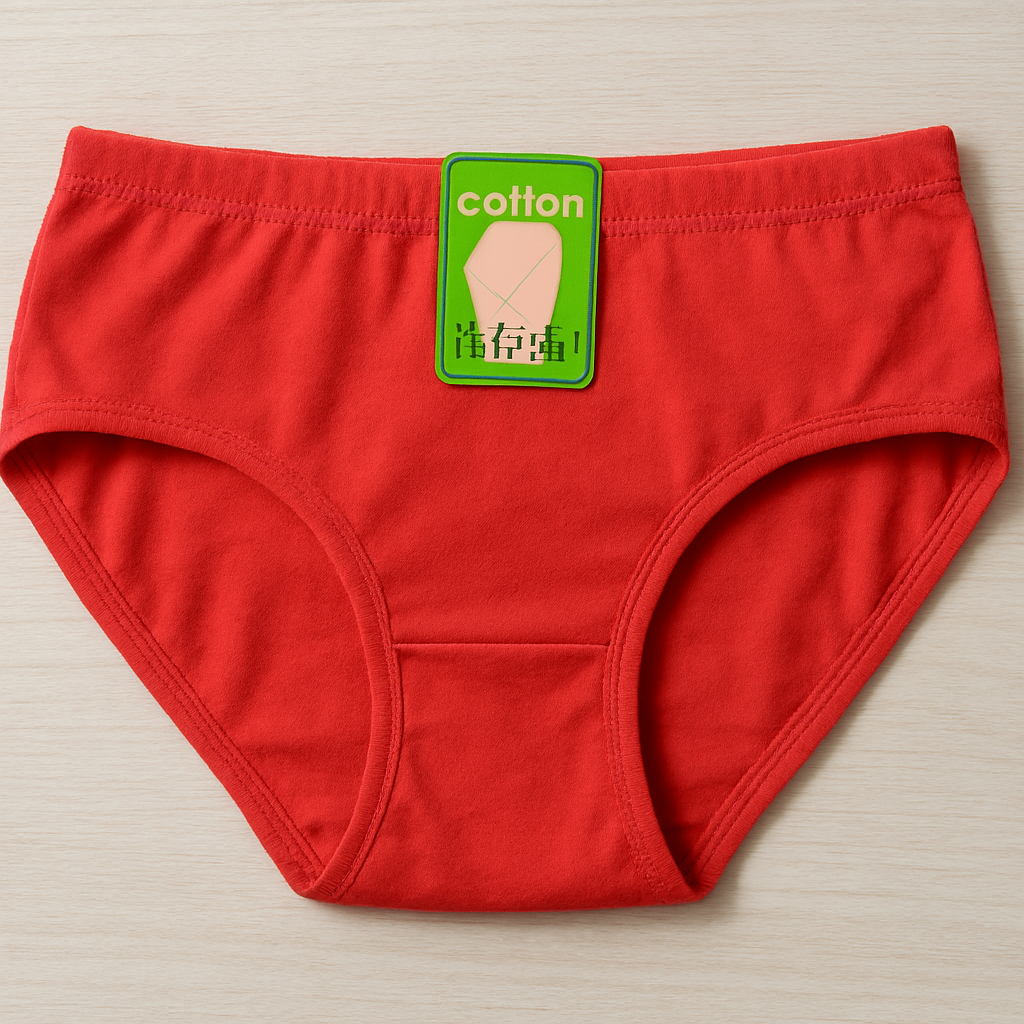 Jersey Plain Panty for Women – Soft &amp; Comfortable Everyday Underwear, Lightweight and Breathable Lingerie in Red (1 Piece)