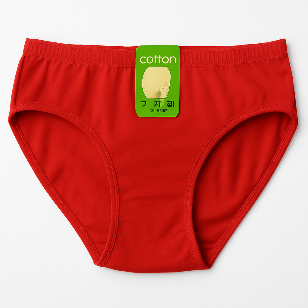 Jersey Plain Panty for Women – Soft &amp; Comfortable Everyday Underwear, Lightweight and Breathable Lingerie in Red (1 Piece)